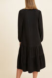 Jersey Tiered Midi Dress  Black  hi-res
