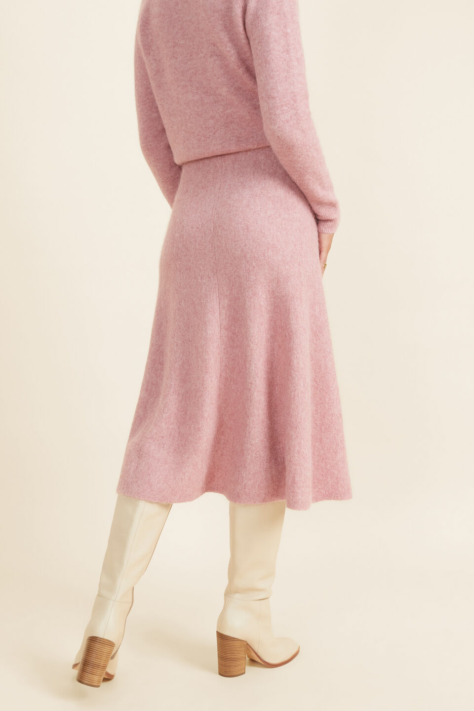 Cosy Knit Skirt  Soft Berry Marle