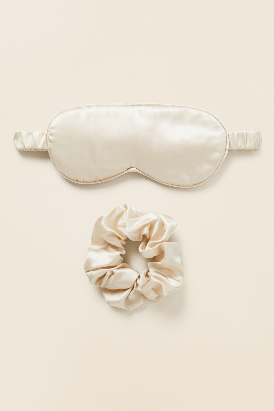 Silk Eye Mask and Scrunchie  Flax