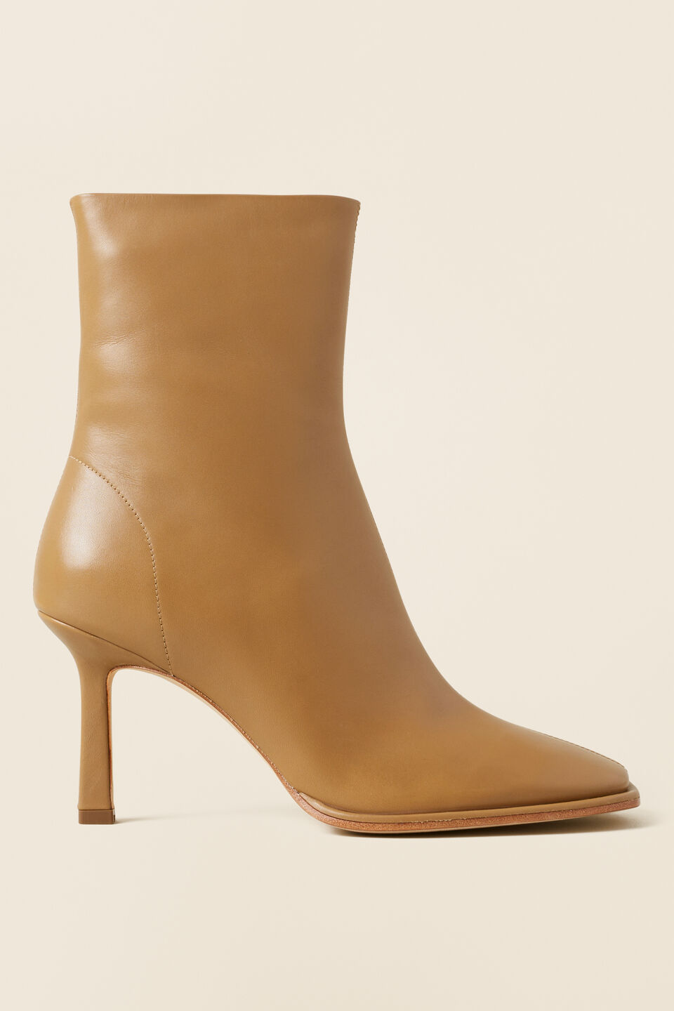 Bianca Leather Ankle Boot  Deep Chai