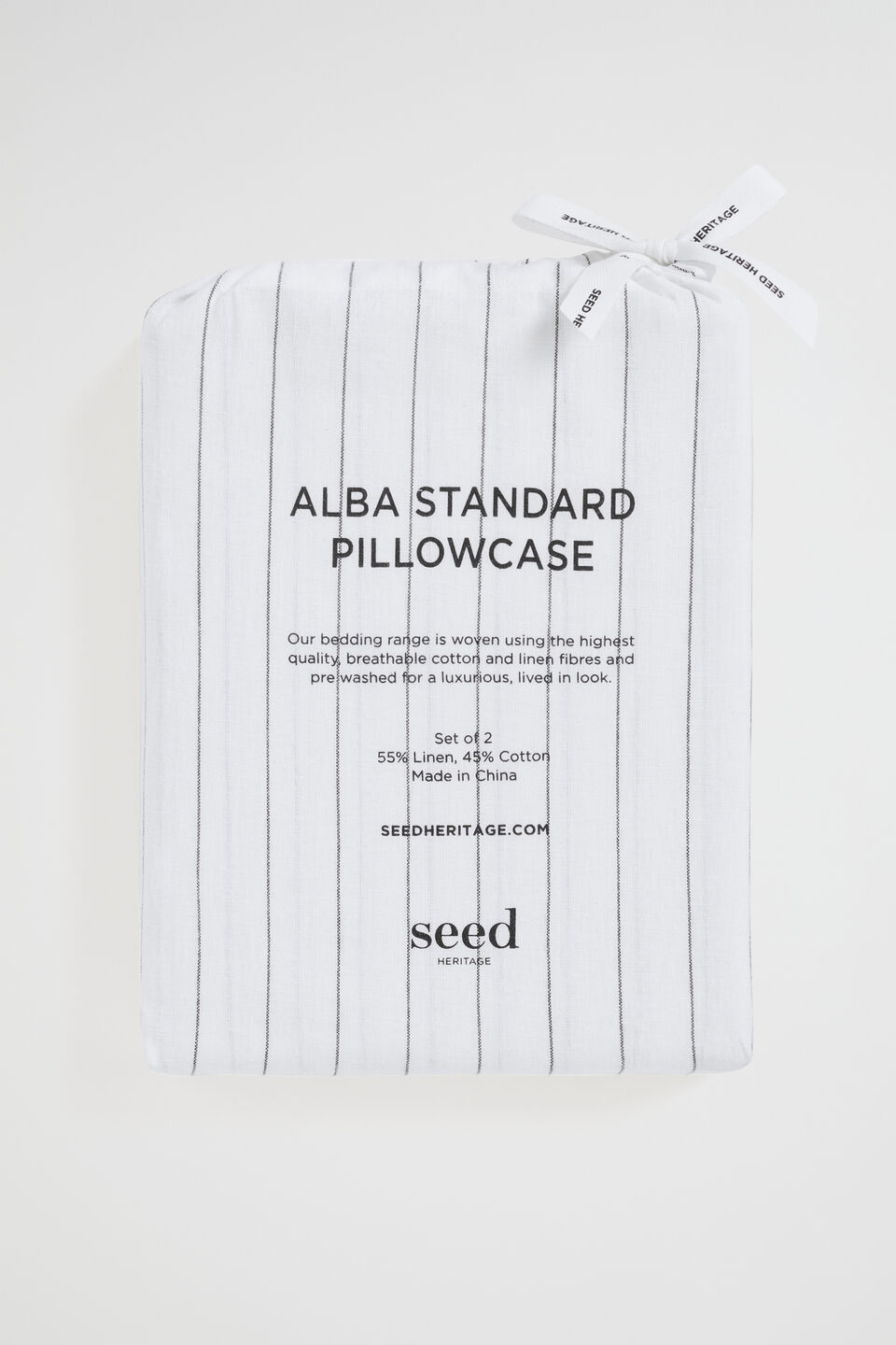 Alba Standard Pillowcase  Black Stripe