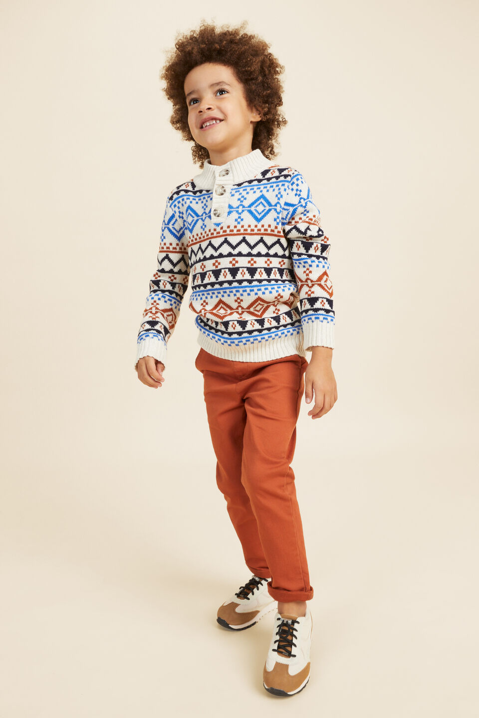 Aztec Jacquard Knit  Frost Marle