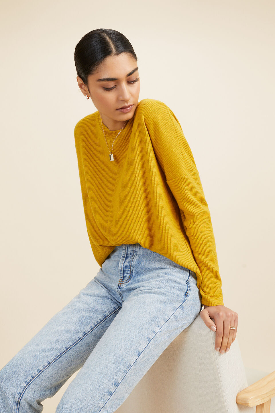 Supersoft Relaxed Top  Turmeric