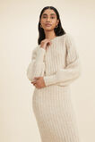 Blouson Sleeve Knit Dress  Pebble Cream Marle  hi-res