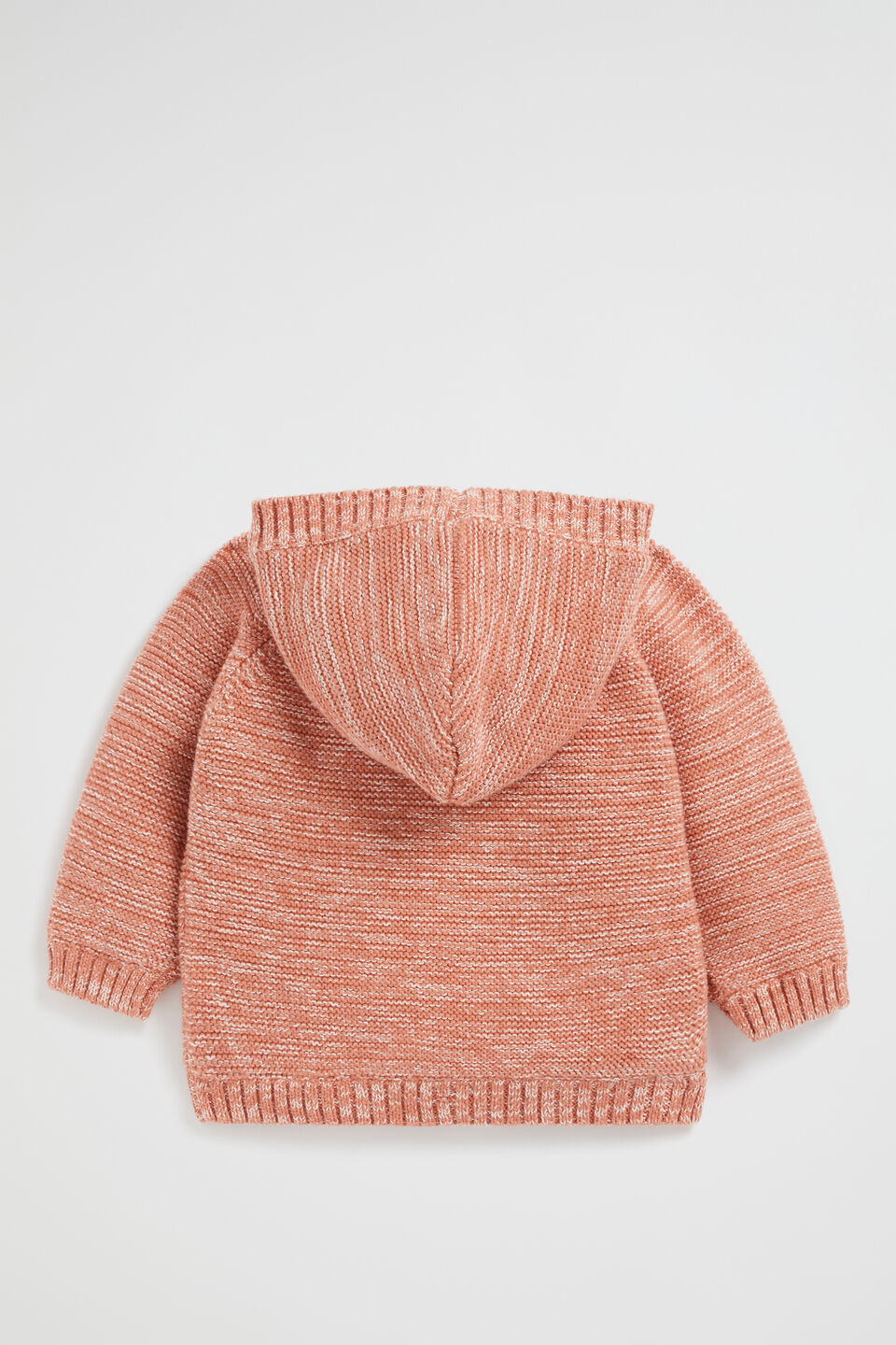 Knit Hooded Cardigan  Terracotta