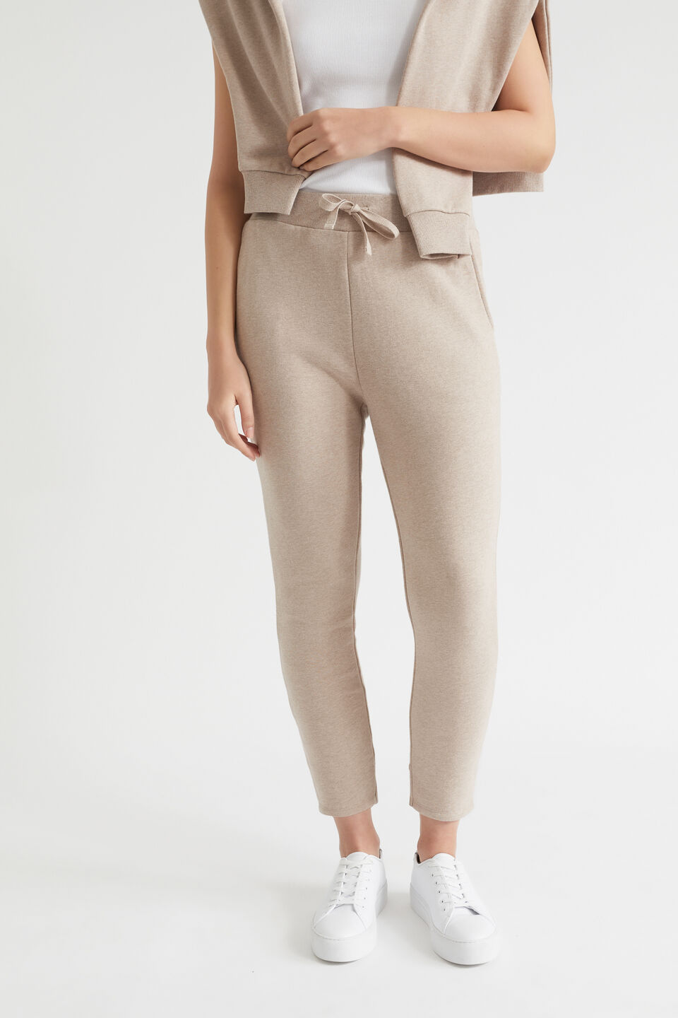 Terry Tapered Trackpant  Soft Mink Marle
