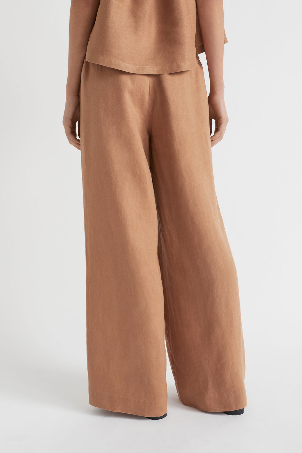 Core Linen Waisted Pant  Auburn Brown