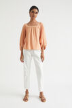 Square Neck Blouson Top  Peach Bloom  hi-res