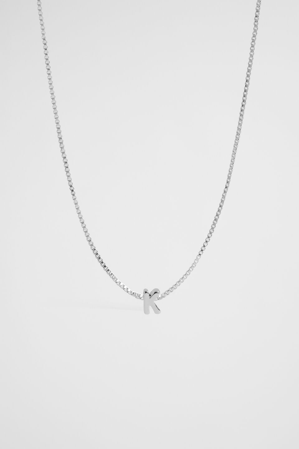 Silver Initial Necklace  K
