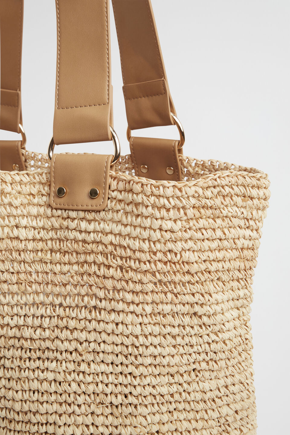 Raffia Slouch Tote  Natural Toffee