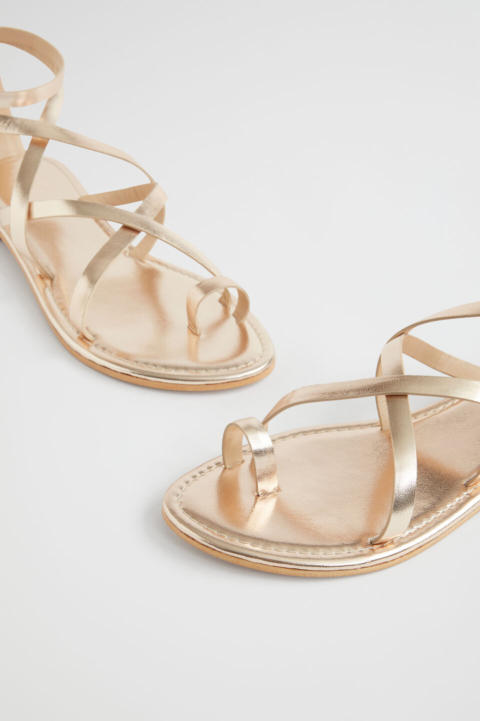 Jasmine Flat Sandal  Soft Gold