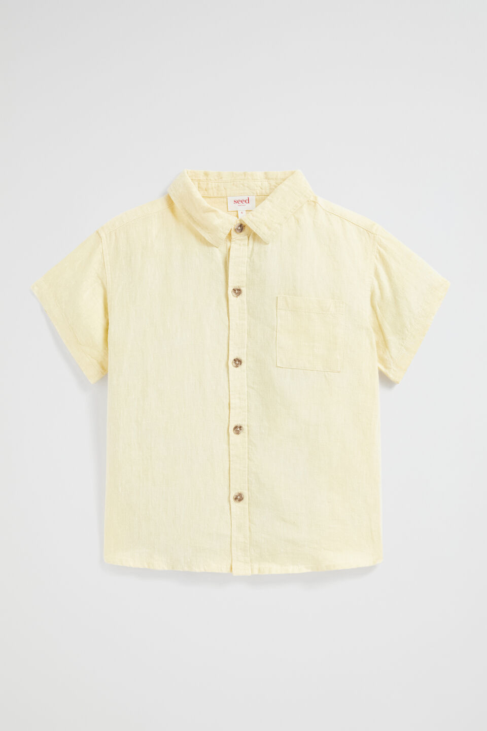 Boxy Linen Shirt  Lemon