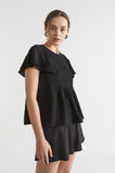 Textured Flutter Blouse  Black  hi-res