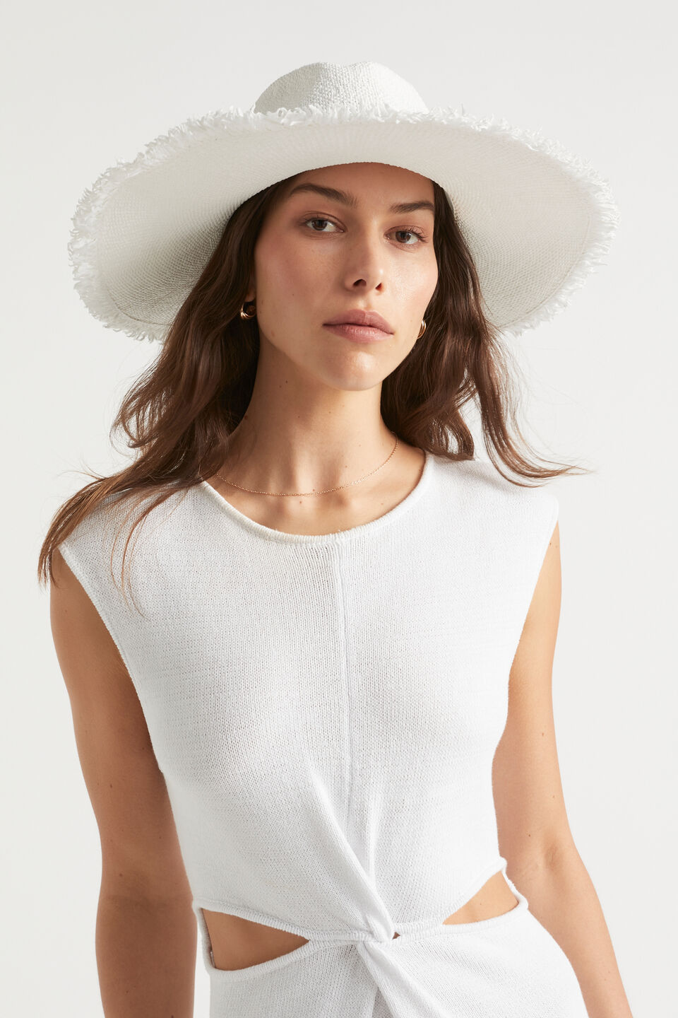 Essential Wide Brim Panama  White