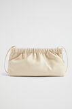 Gathered Leather Clutch  Stone  hi-res