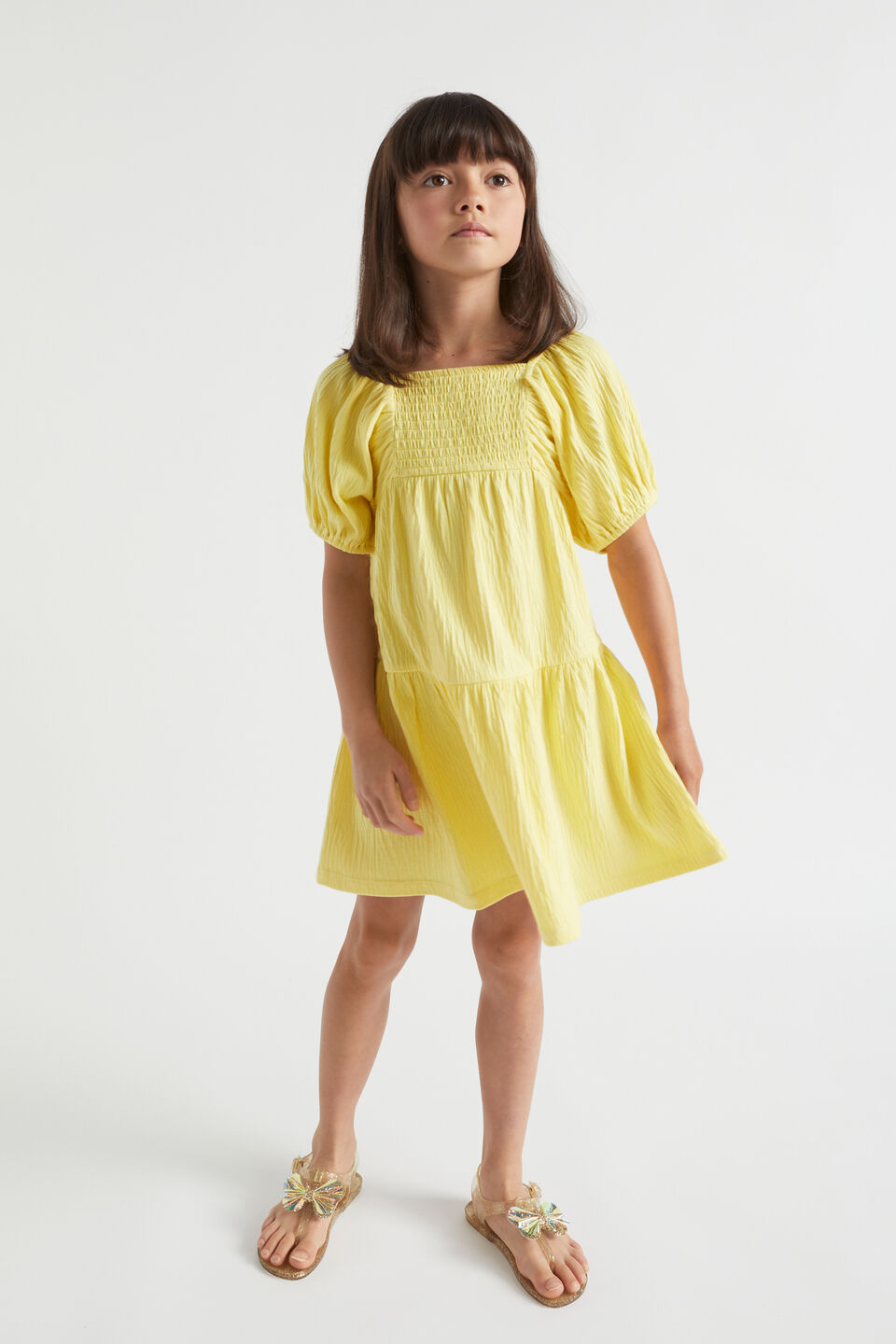 Textured Cotton Dress  Sunshine