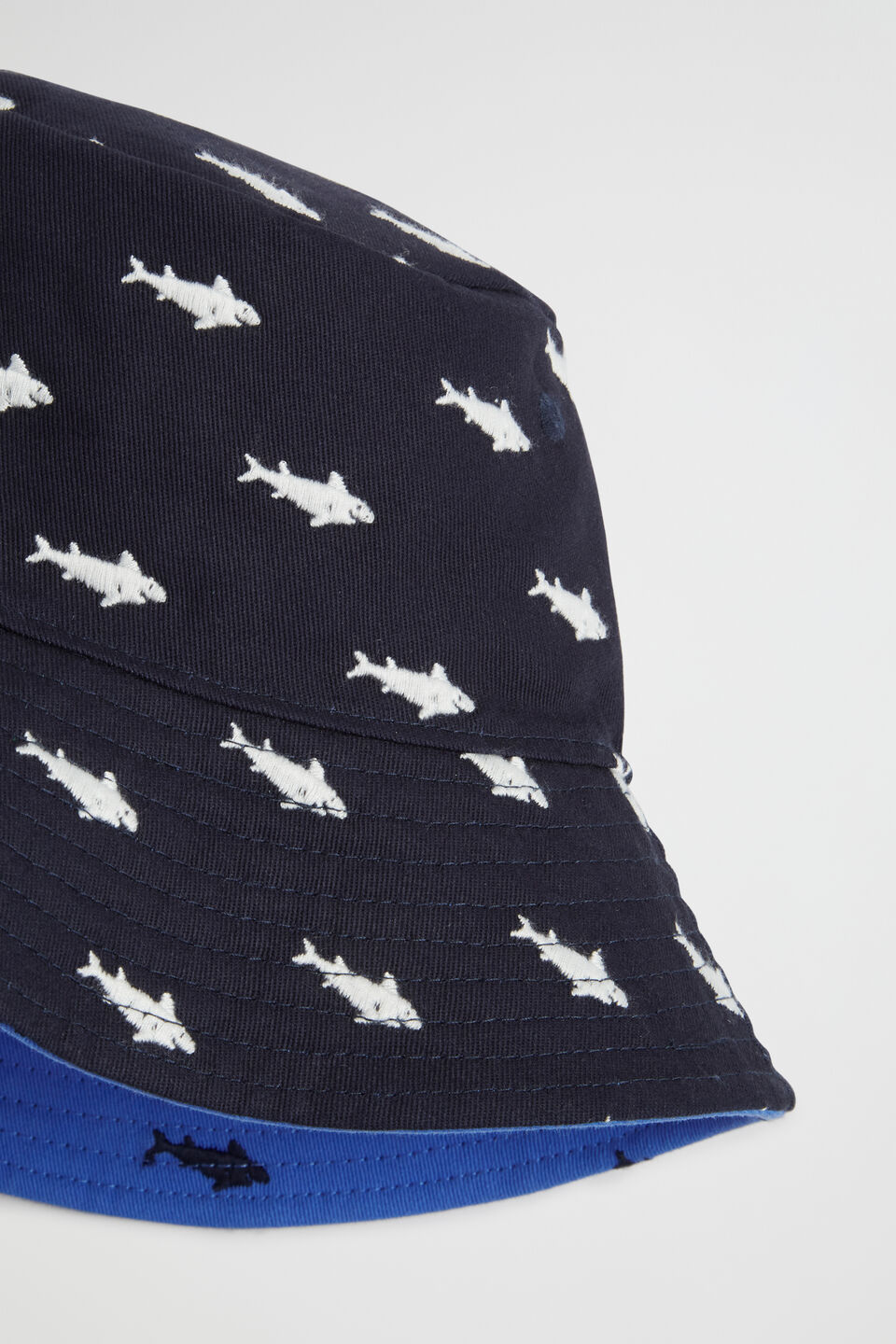 Shark Embroidered Bucket Hat  Multi