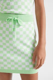 Knit Check Skirt  Lime green  hi-res