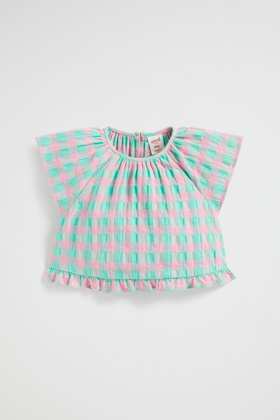 Gingham Top  Candy Pink