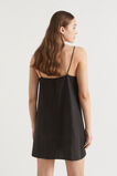 Linen A Line Mini Dress  Black  hi-res