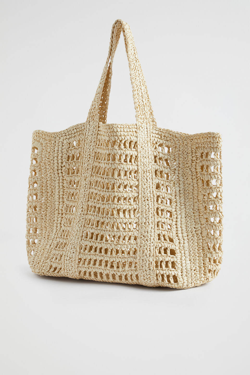 Slouch Straw Tote  Natural