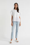 Textured Trim Flutter Tee  Whisper White  hi-res