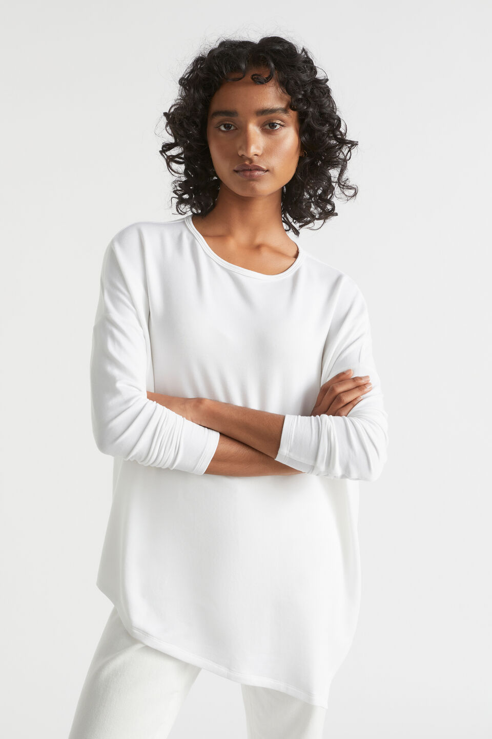 Core Asymmetrical Top  Whisper White