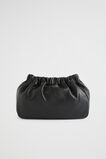 Rouched Leather Clutch  Black  hi-res