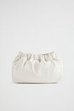 Rouched Leather Clutch  Bone  hi-res