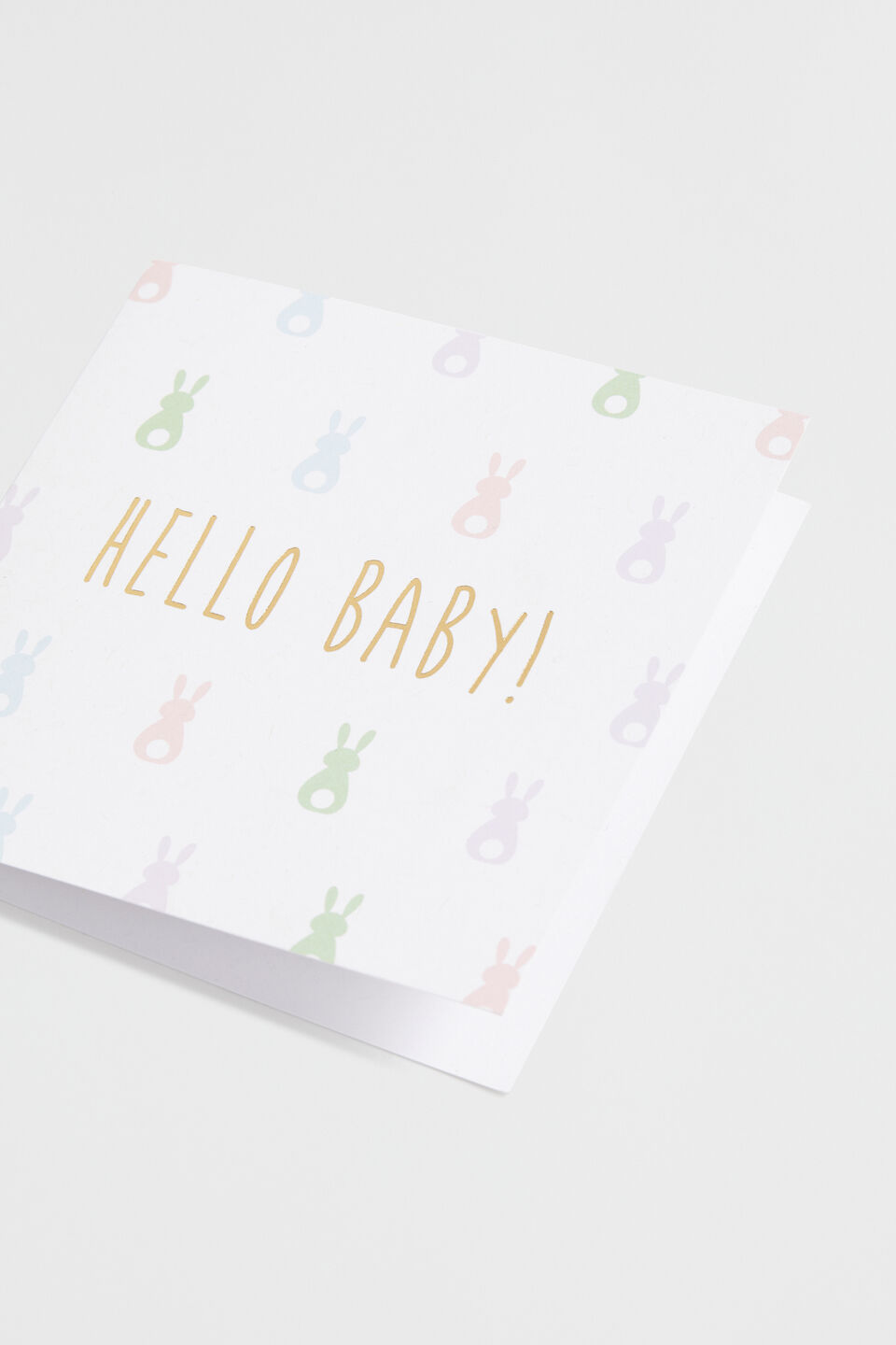 Large Hello Baby Bunny Card  Multi