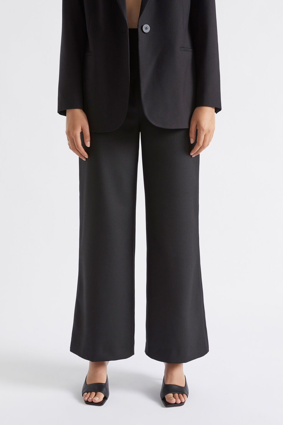 Wool Blend Trouser  Black