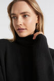 Merino Wool High Neck Knit  Black  hi-res