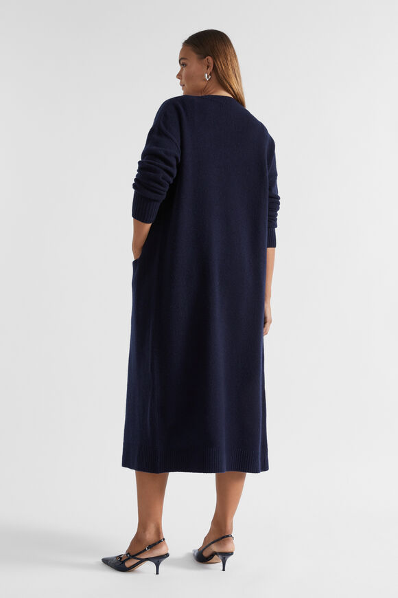 Merino Wool Longline Cardigan  Midnight Sky  hi-res