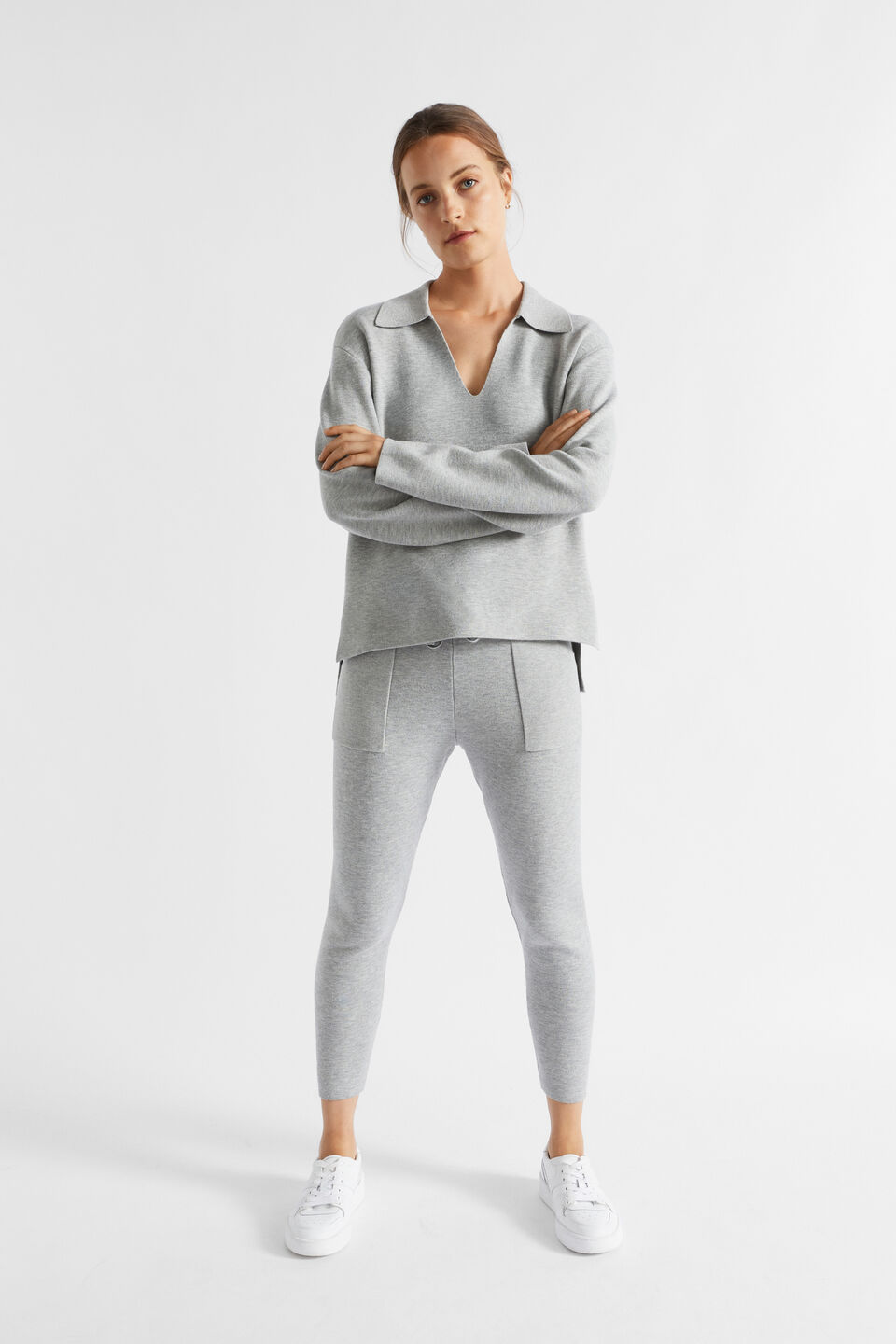 Double Knit Trackpant  Silver Marle