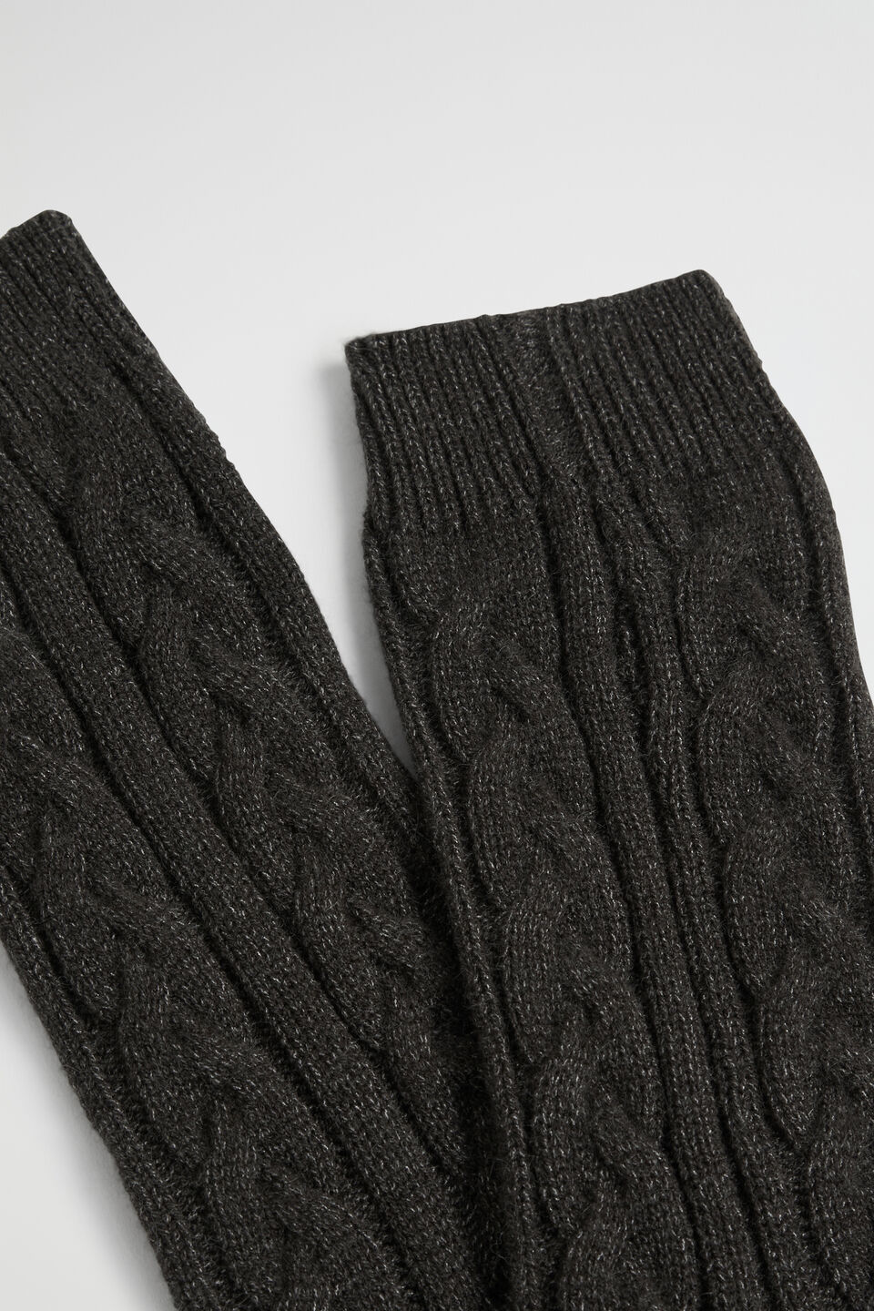 Cable Knit Bed Sock  Charcoal