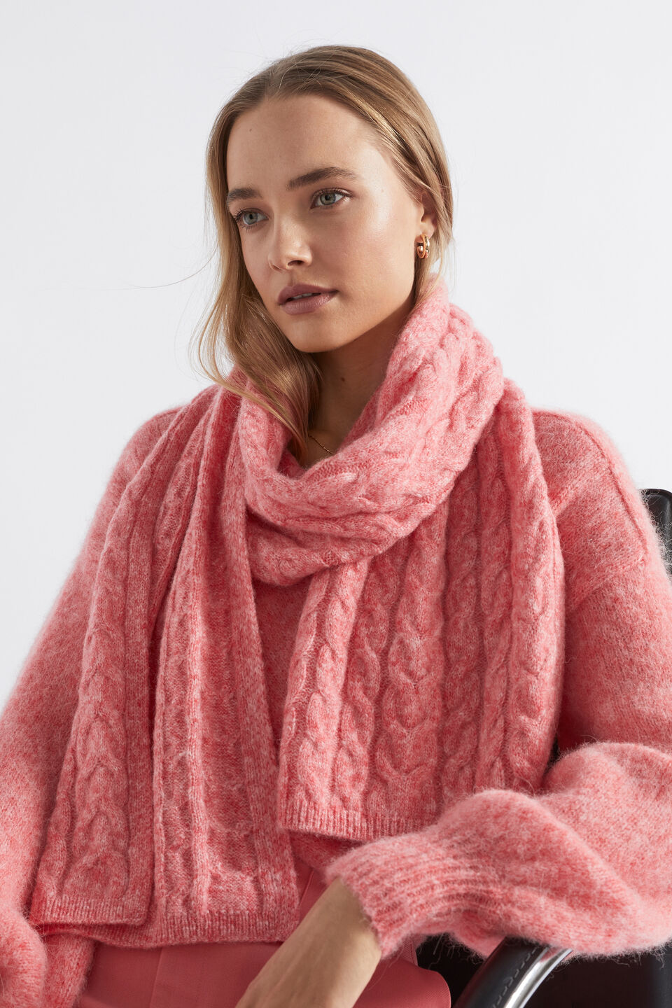 Cable Knit Scarf  Primrose Marle