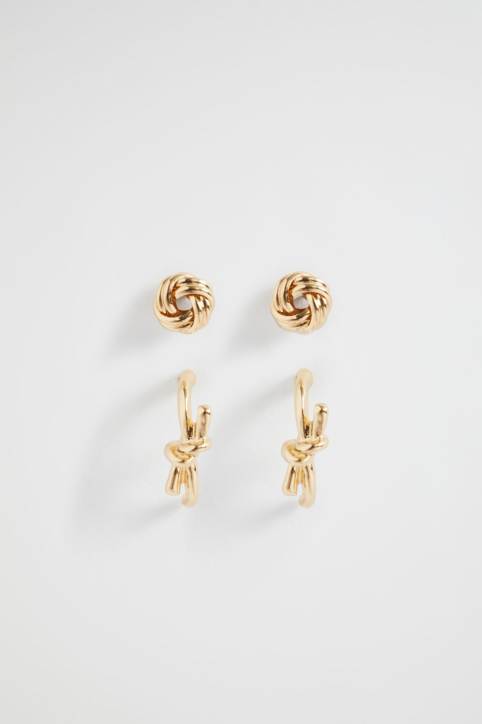 Knot Stud Earring Set  Gold