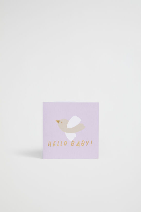 Small Hello Baby Bird Card  Multi  hi-res