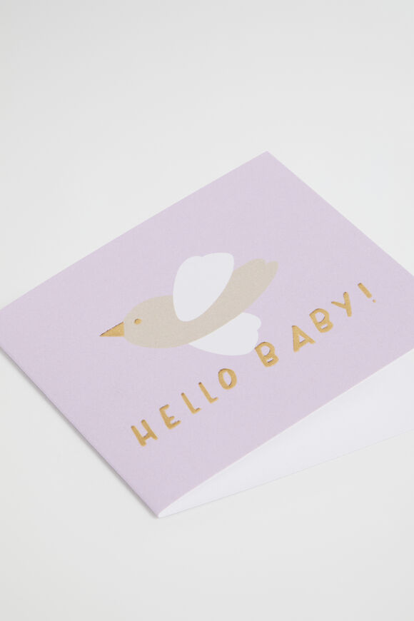 Small Hello Baby Bird Card  Multi  hi-res