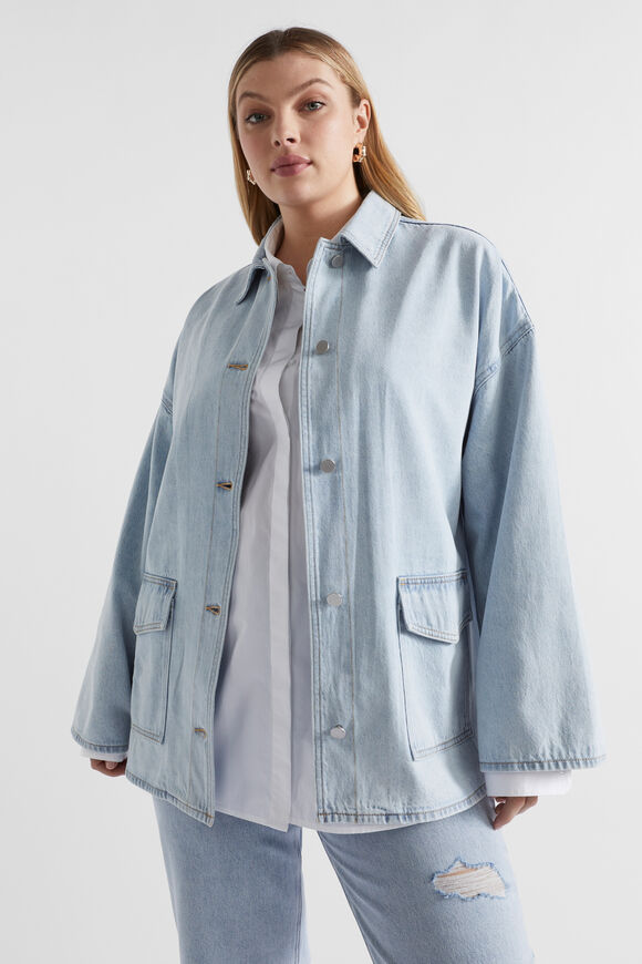 Denim Boxy Shacket  Glacier Denim  hi-res