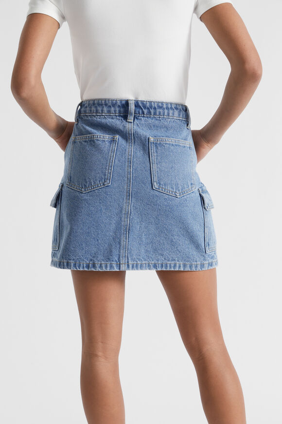 Denim Cargo Skirt  Blue Wash  hi-res