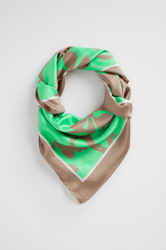 Print Square Scarf  Key Lime Floral  hi-res