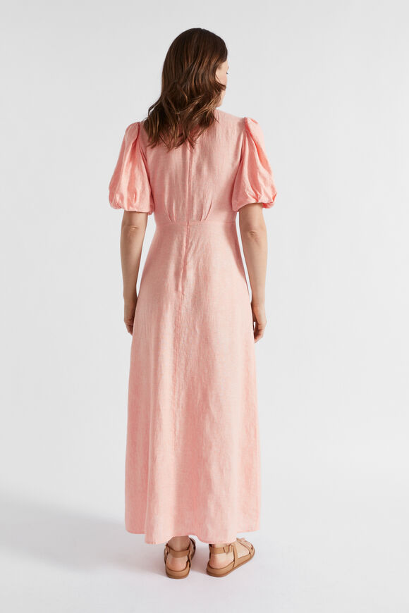 Linen Tie Front Maxi Dress  Tulip Pink Crossdye  hi-res
