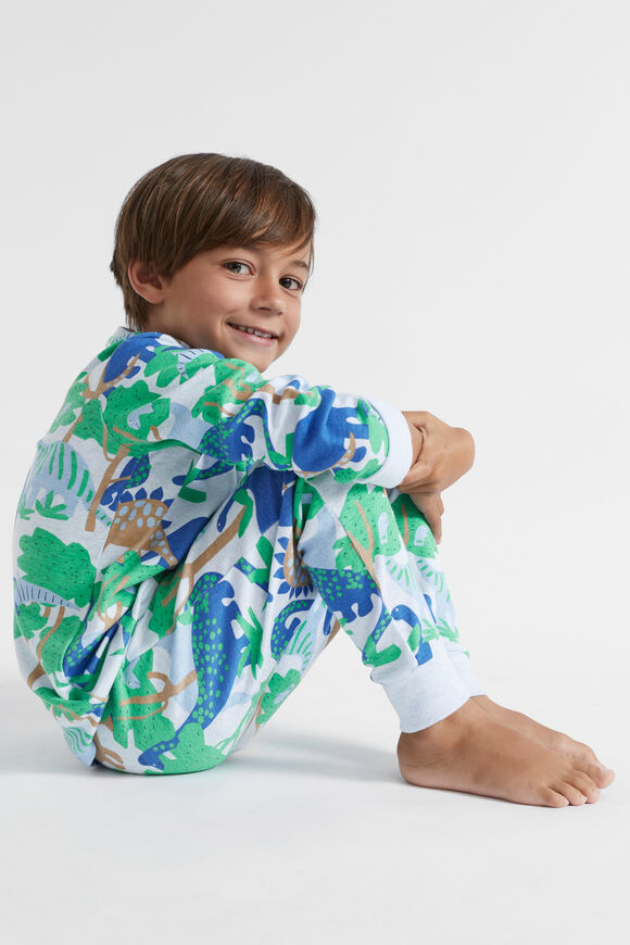 Dino Pyjama  Pale Blue Marle  hi-res