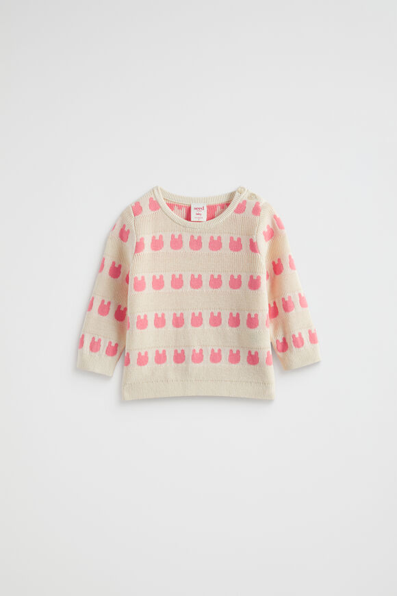 Bunny Knit Jacquard  Peach  hi-res