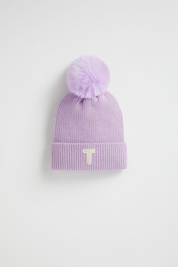 Embroidered Initial Beanie  T  hi-res