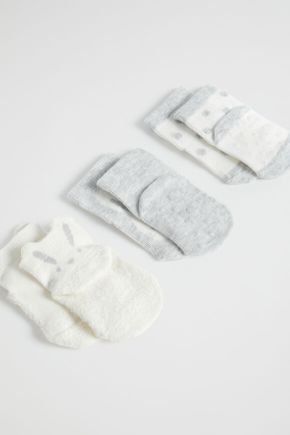 Bunny Sock 3 Pack  Grey Marle  hi-res