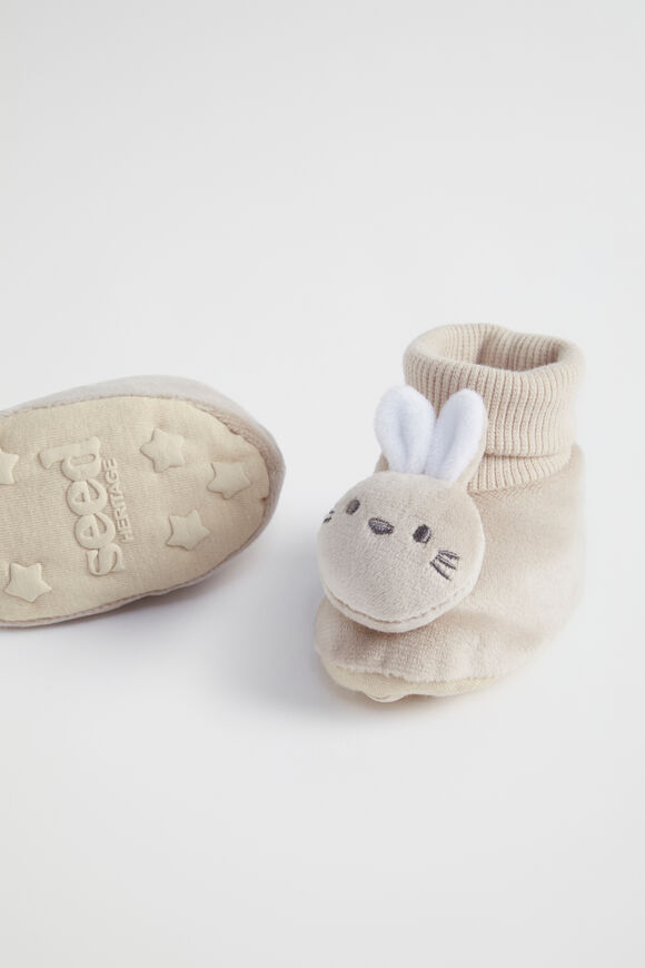 Bunny Rattle Bootie  Chai  hi-res