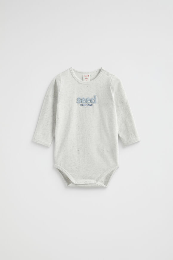 Chenille Logo Bodysuit  Icy Marle  hi-res