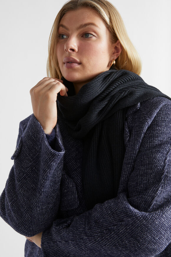 Rib Knit Scarf  Midnight  hi-res